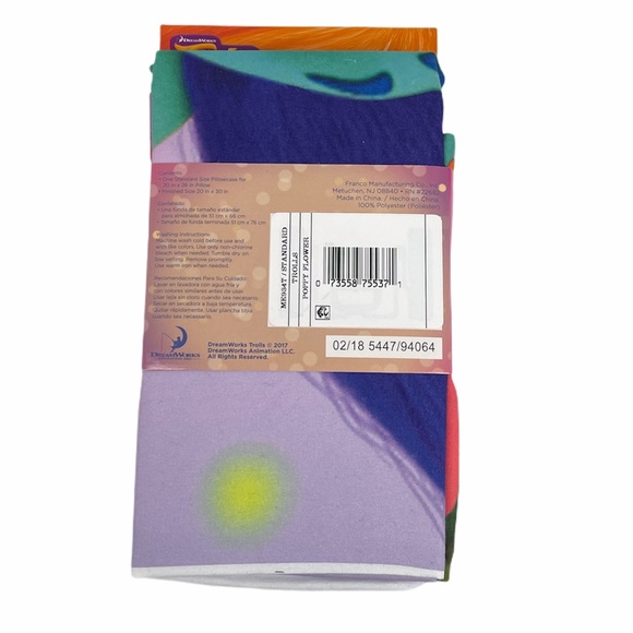 Trolls Branch and Poppy Reversible Pillowcase Twin - Picture 3 of 6